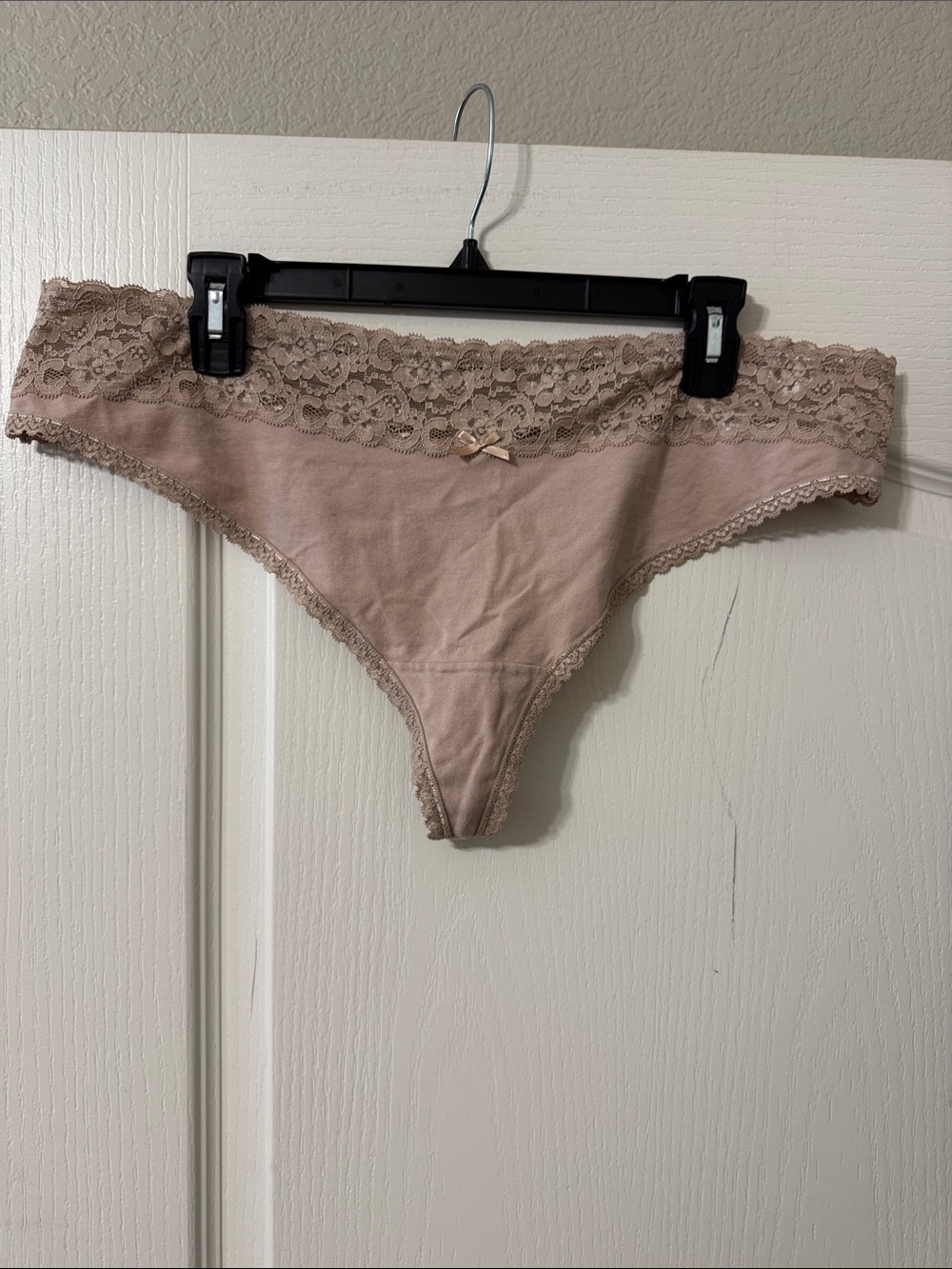 Torrid 3X Lace-Trim Cotton Thong - Nude - Picture 1 of 2